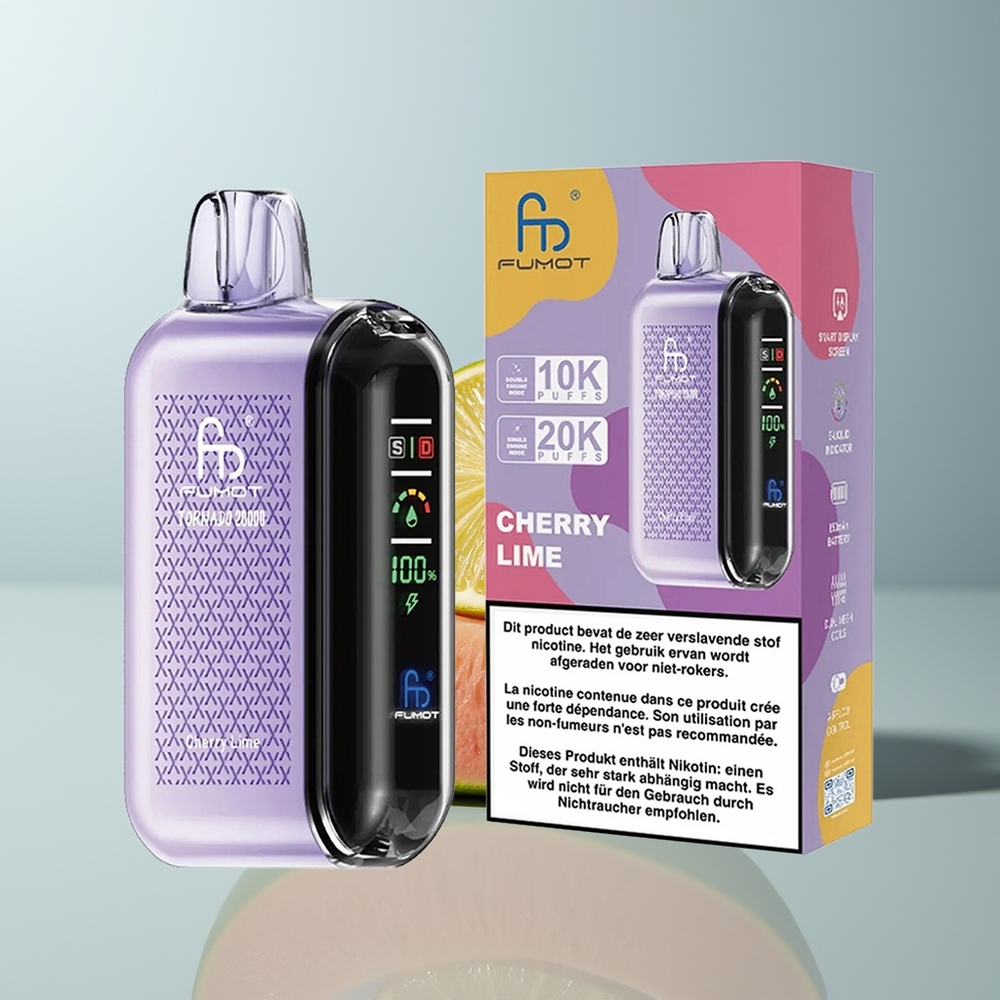 Wholesale Canada Fumot Tornado 20000 Puffs Dual Mesh Cherry Lime