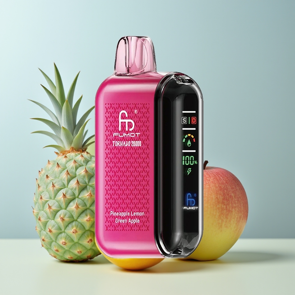 Wholesale Canada Fumot Tornado 20000 Puffs Dual Mesh Coil Pineapple Lemon Green Apple
