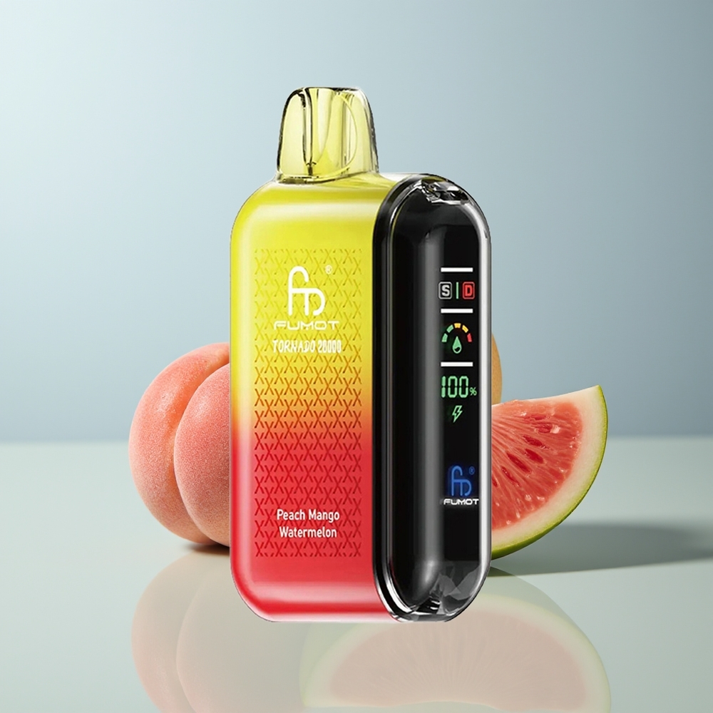 Wholesale Canada Fumot Tornado 20000 Puffs Dual Mesh Coil Smart Display Peach Mango Watermelon