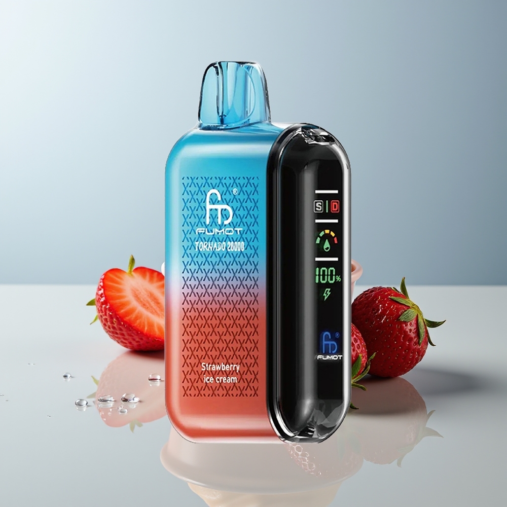 Wholesale Canada Fumot Tornado 20000 Puffs Dual Mesh Coil Strawberry Ice Cream