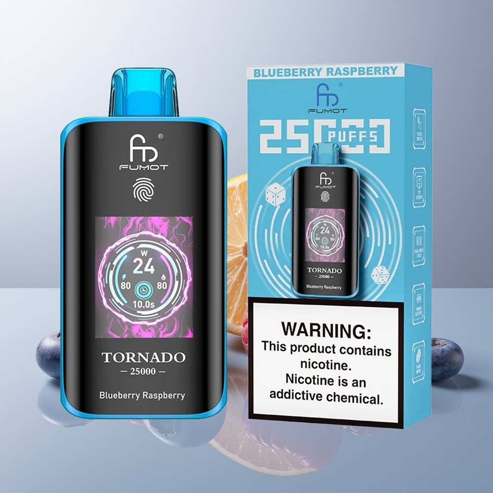 Wholesale Canada Fumot Tornado 25000 Puffs 700mAh Rechargeable Blueberry Raspberry