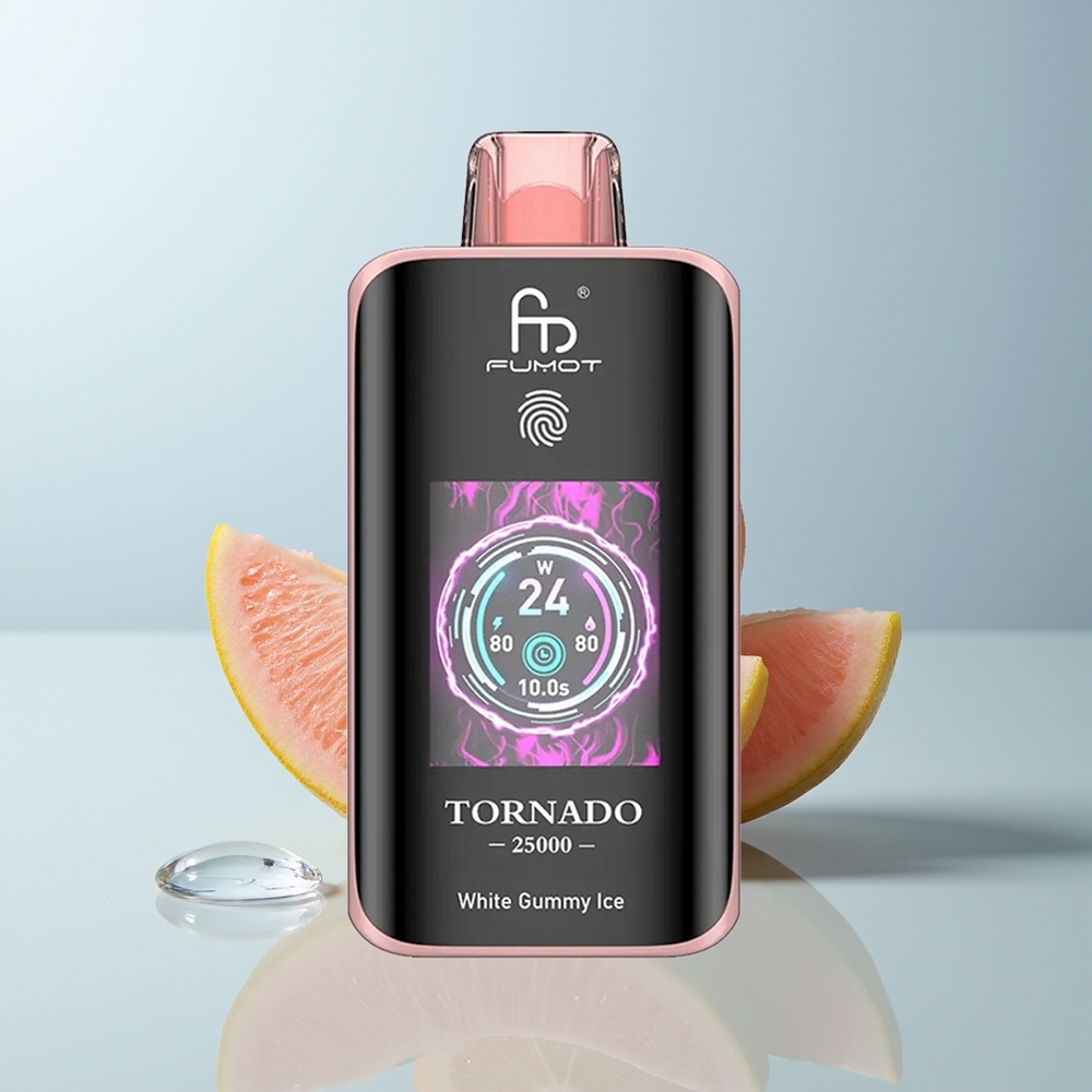 Wholesale Canada Fumot Tornado 25000 Puffs 700mAh Rechargeable White Gummy Ice