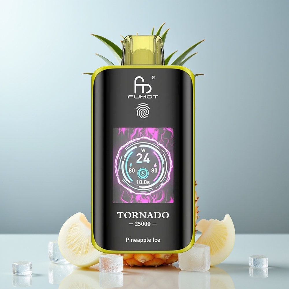 Wholesale Canada Fumot Tornado 25000 Puffs HD Screen Rechargeable Pineapple Ice