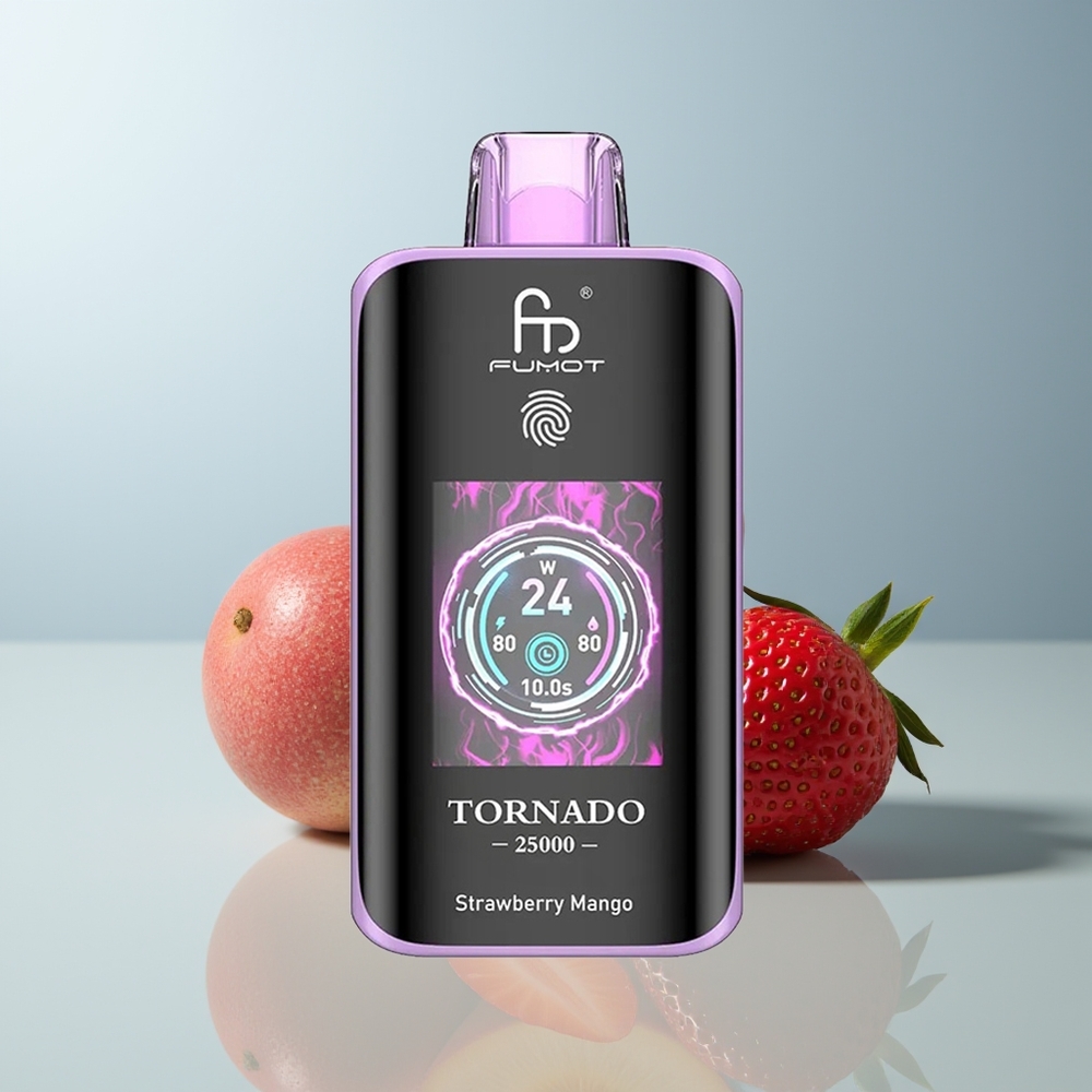 Wholesale Canada Fumot Tornado 25000 Puffs HD Screen Rechargeable Strawberry Mango