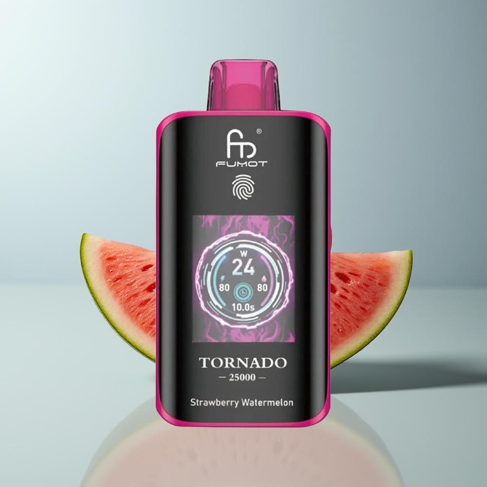 Wholesale Canada Fumot Tornado 25000 Puffs HD Screen Rechargeable Strawberry Watermelon