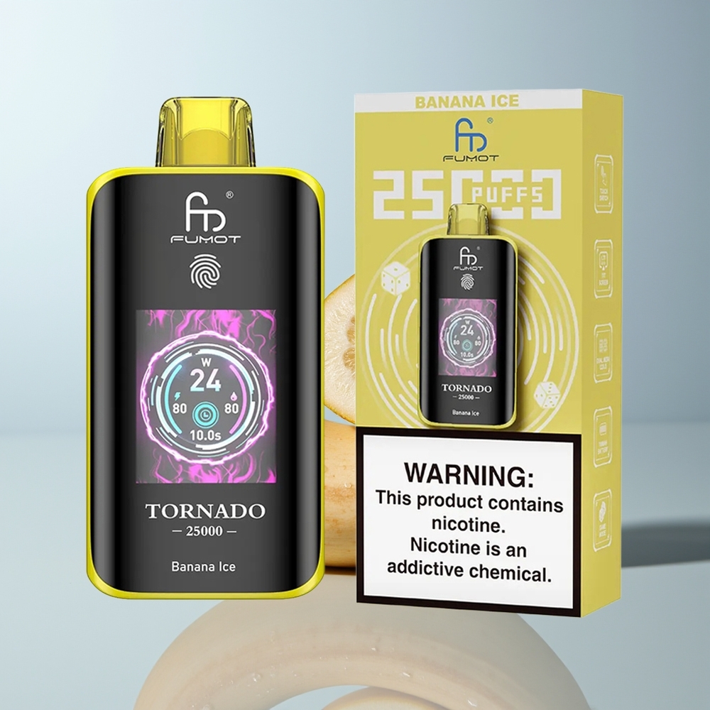 Wholesale Canada Fumot Tornado 25000 Puffs HD Screen Type-C Banana Ice