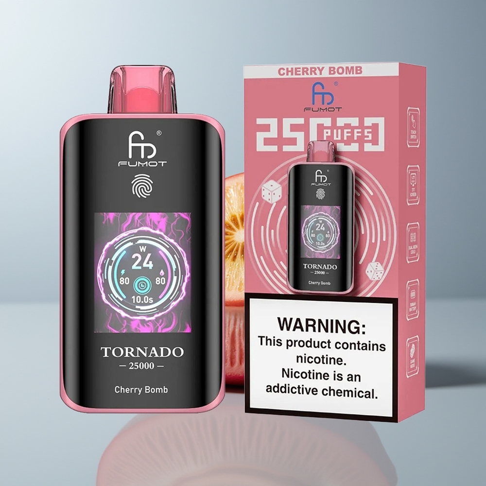 Wholesale Canada Fumot Tornado 25000 Puffs HD Screen Type-C Cherry Bomb