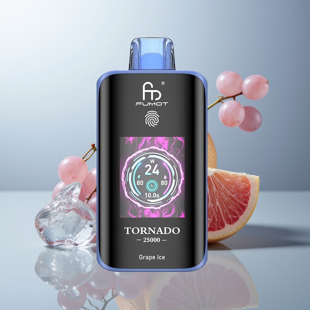 Wholesale Canada Fumot Tornado 25000 Puffs HD Screen Type-C Grape Ice