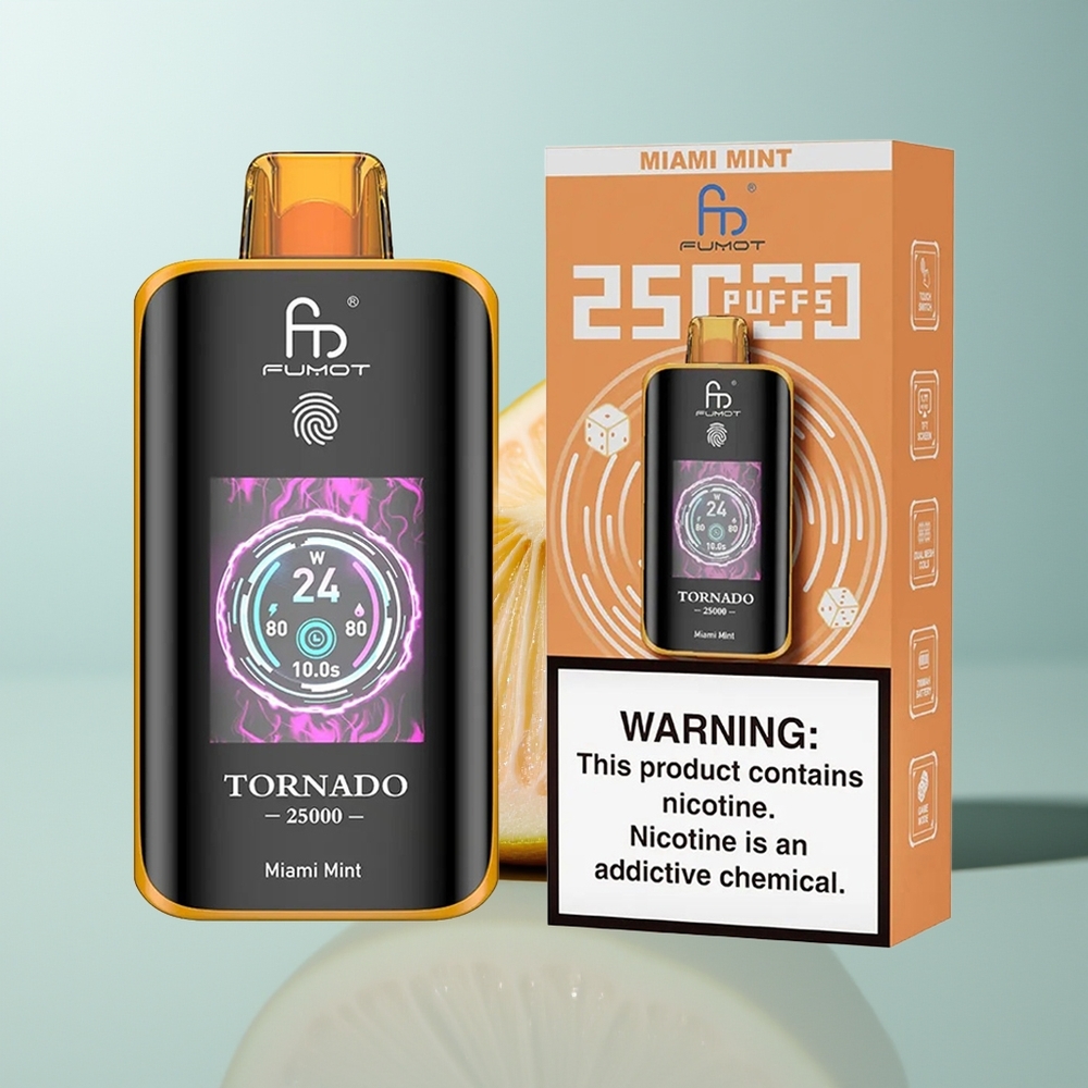 Wholesale Canada Fumot Tornado 25000 Puffs HD Screen Type-C Miami Mint