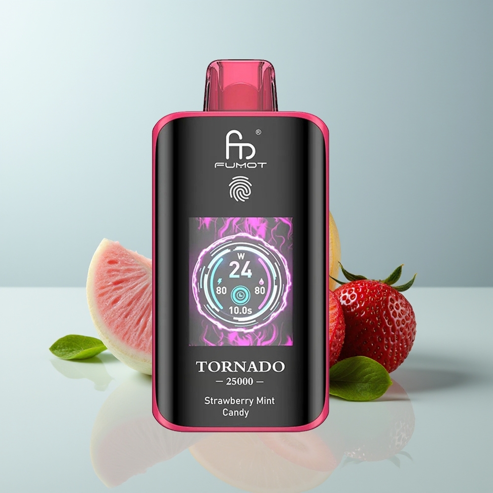 Wholesale Canada Fumot Tornado 25000 Puffs HD Screen Type-C Strawberry Mint Candy