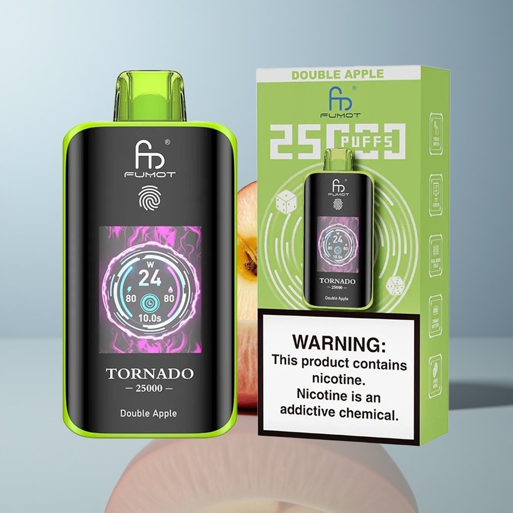 Wholesale Canada Fumot Tornado 25000 Puffs Rechargeable Type-C Double Apple
