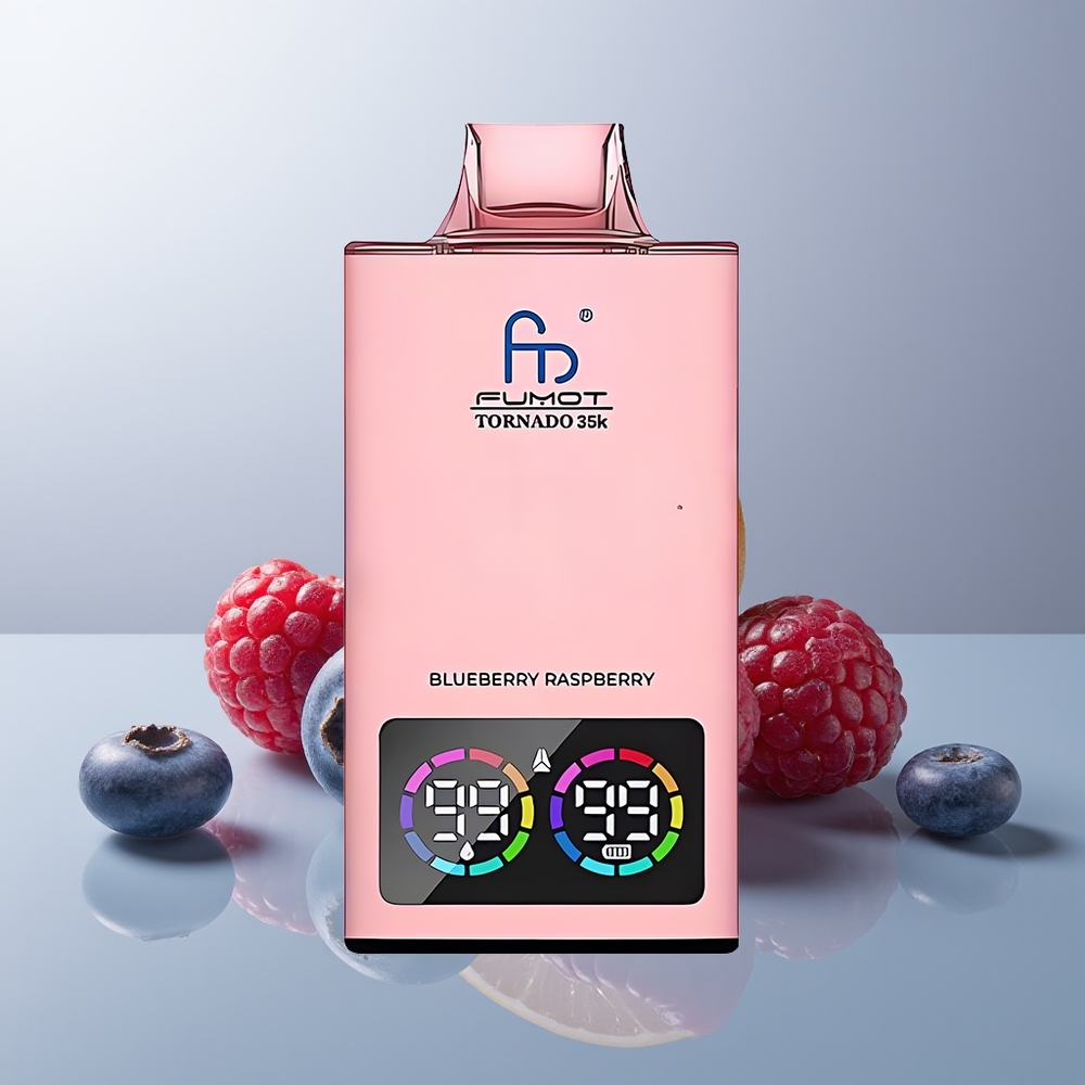 Wholesale Canada Fumot Tornado 35000 Puffs Dual Mesh Coil Fast Charging Blueberry Raspberry