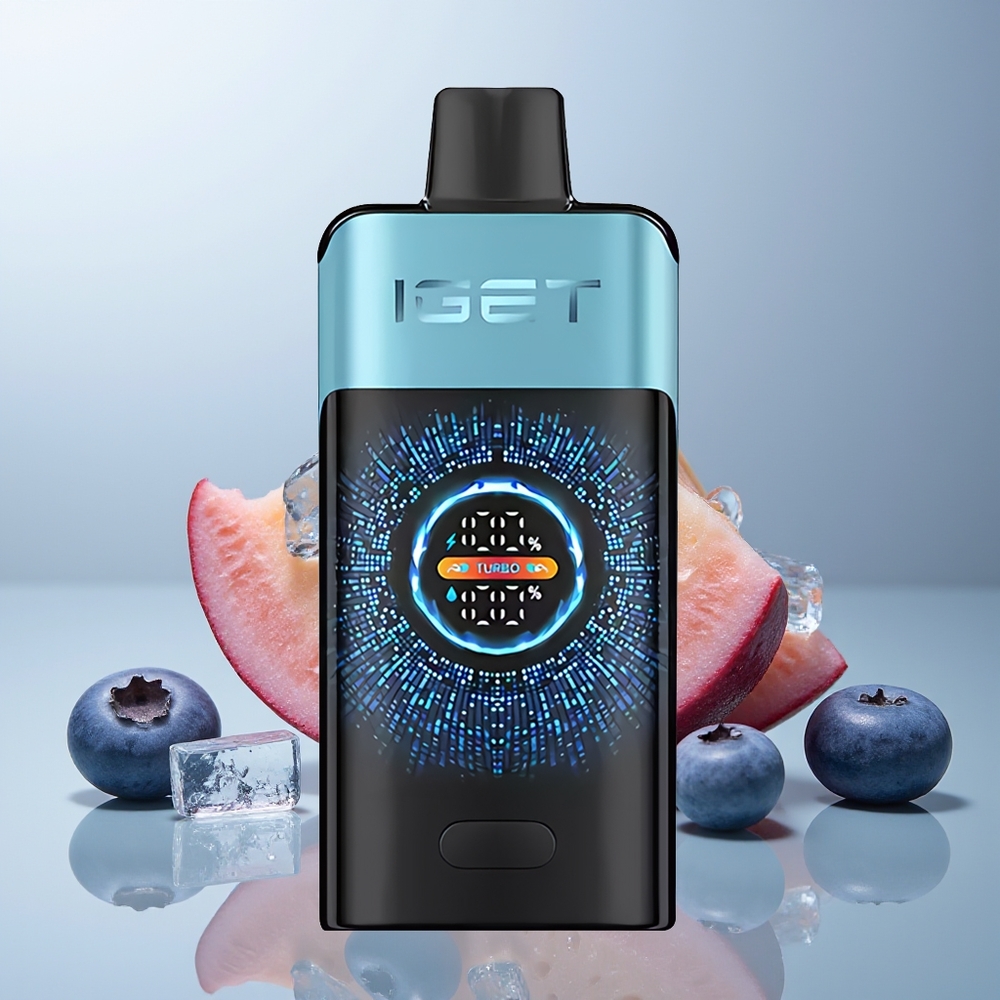 Wholesale Canada IGET ONE 12000 Puffs 2700 mAh Large Curved Color Screen Blueberry Ice Disposable Vape