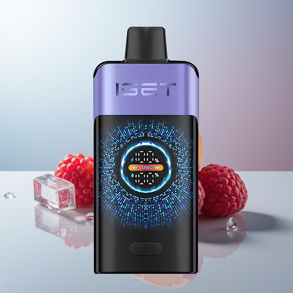 Wholesale Canada IGET ONE 12000 Puffs 2700mAh Large Curved Color Screen Raspberry Grape Ice