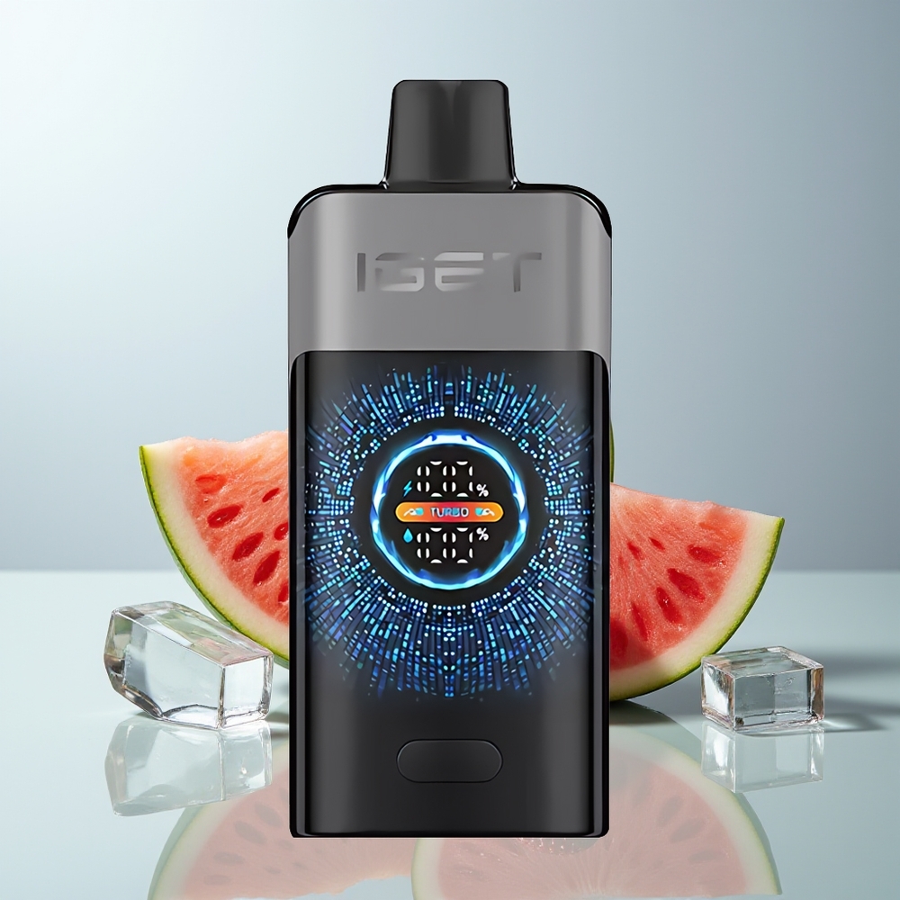 Wholesale Canada IGET ONE 12000 Puffs Disposable Vape with 2700 mAh Battery and Large Curved Color Screen Strawberry Watermelon Ice