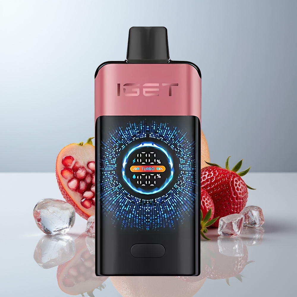 Wholesale Canada IGET ONE 12000 Puffs Dual Mesh Coil Large Curved Color Screen Strawberry Pomegranate Ice
