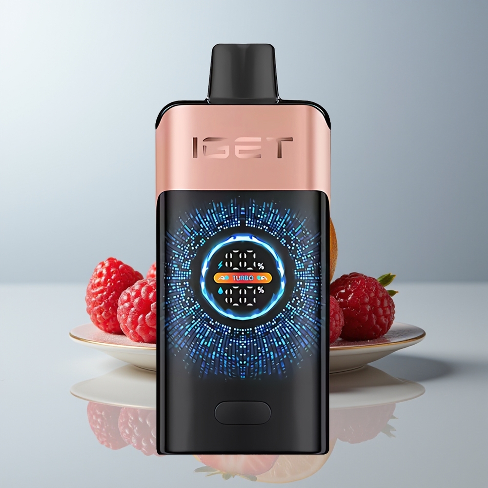 Wholesale Canada IGET ONE 12000 Puffs Large Curved Color Screen Strawberry Raspberry