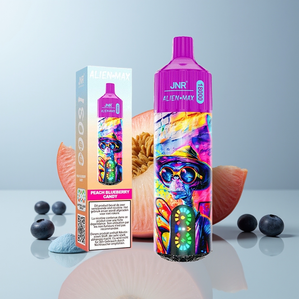 Wholesale Canada JNR Alien Max 18000 Puffs Dual Mesh Coil Type-C Peach Blueberry Candy