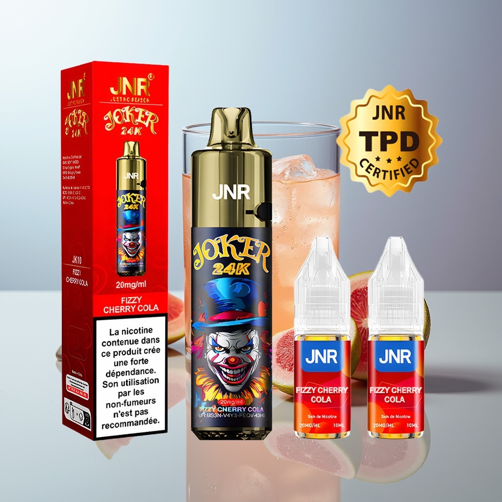 Wholesale Canada JNR Joker 24000 Puffs 2 Nicotine Fizzy Cherry Cola Disposable Vape