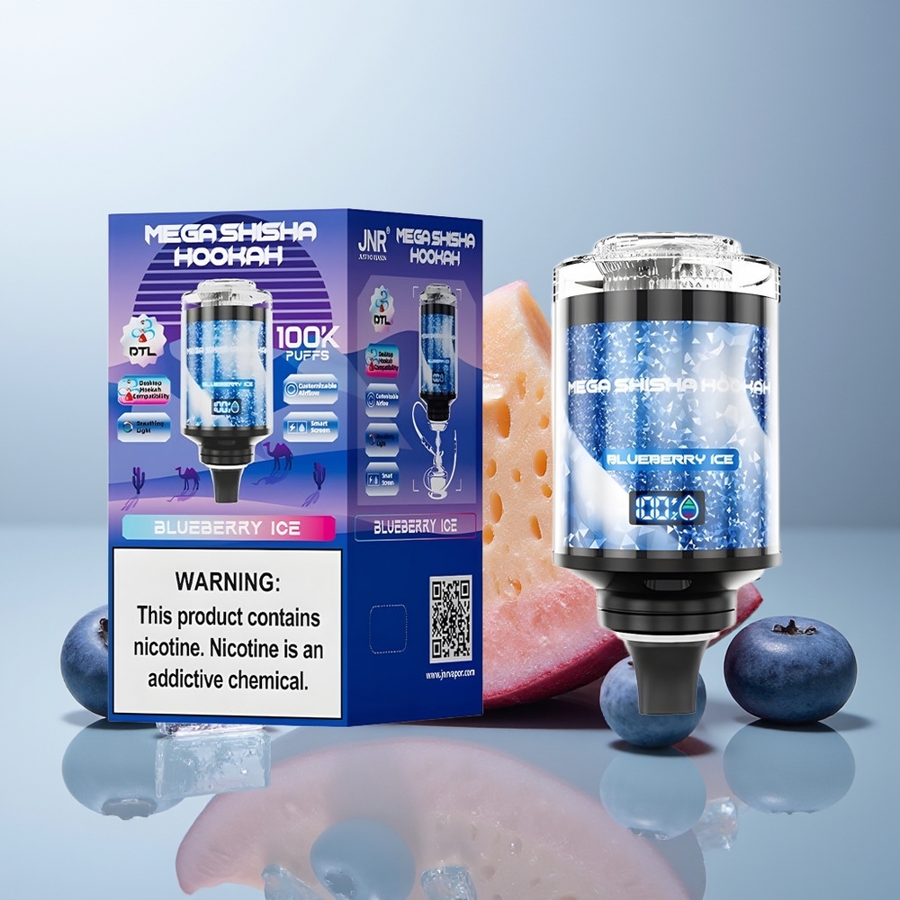 Wholesale Canada JNR Mega Shisha Hookah 100K puffs Desktop Compatibility Blueberry Ice