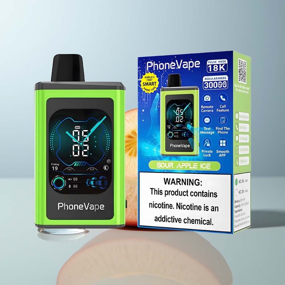 Wholesale Canada JNR PhoneVape 30000 puffs Adjustable Airflow Turbo Mode Sour Apple Ice
