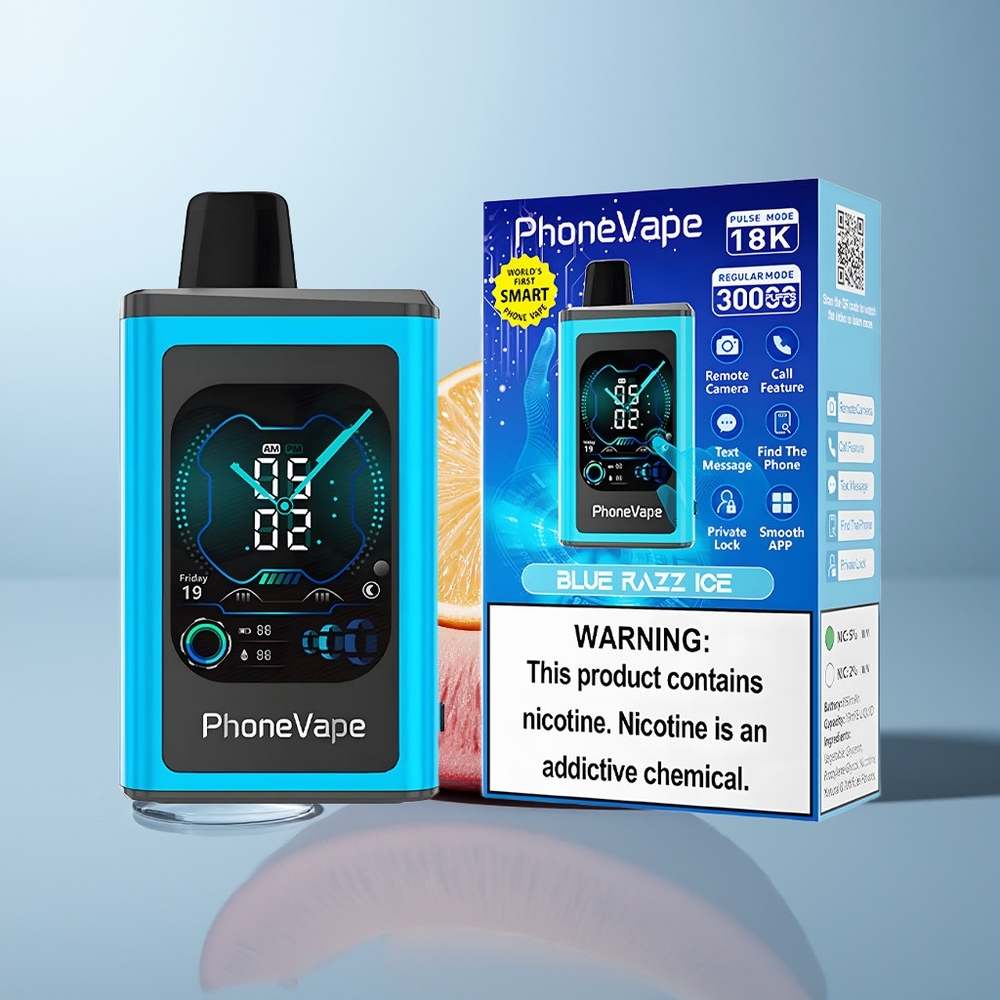 Wholesale Canada JNR PhoneVape 30000 puffs App Controlled Blue Razz Ice Disposable Vape