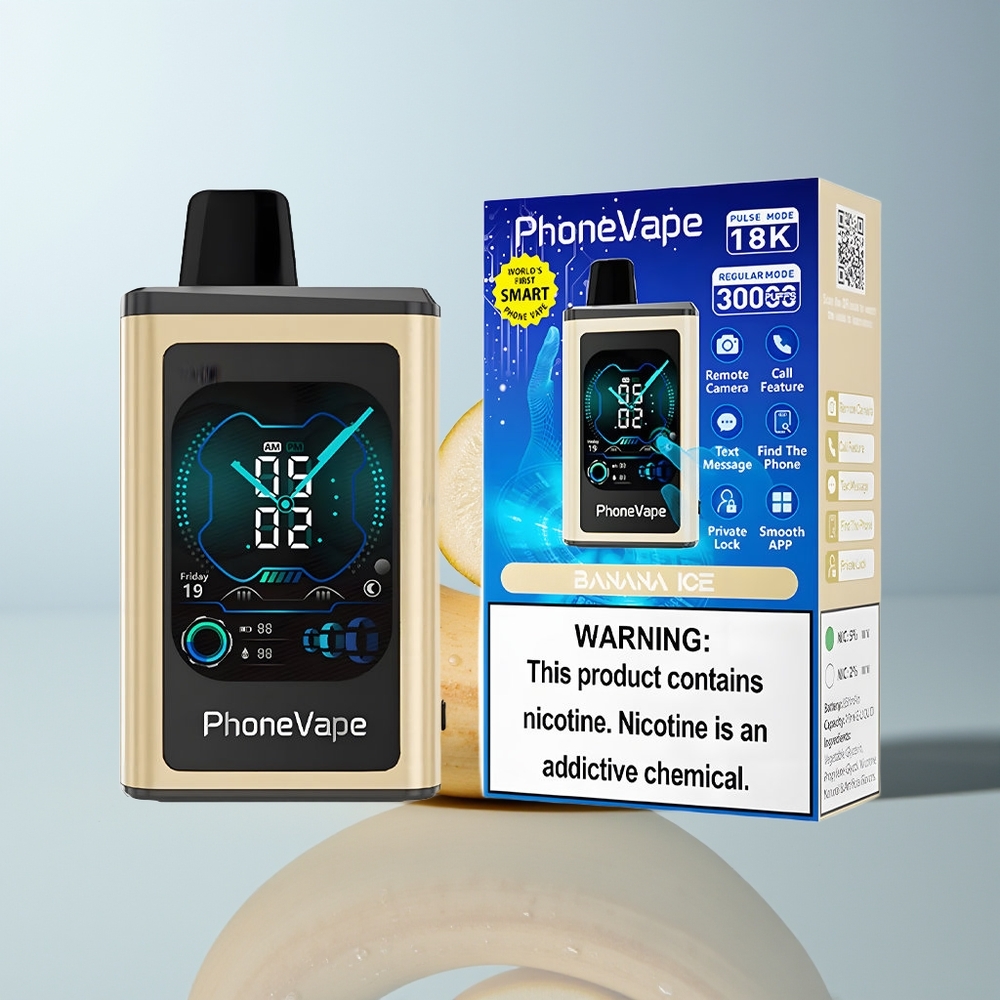 Wholesale Canada JNR PhoneVape 30000 puffs Rechargeable App Controlled Banana Ice
