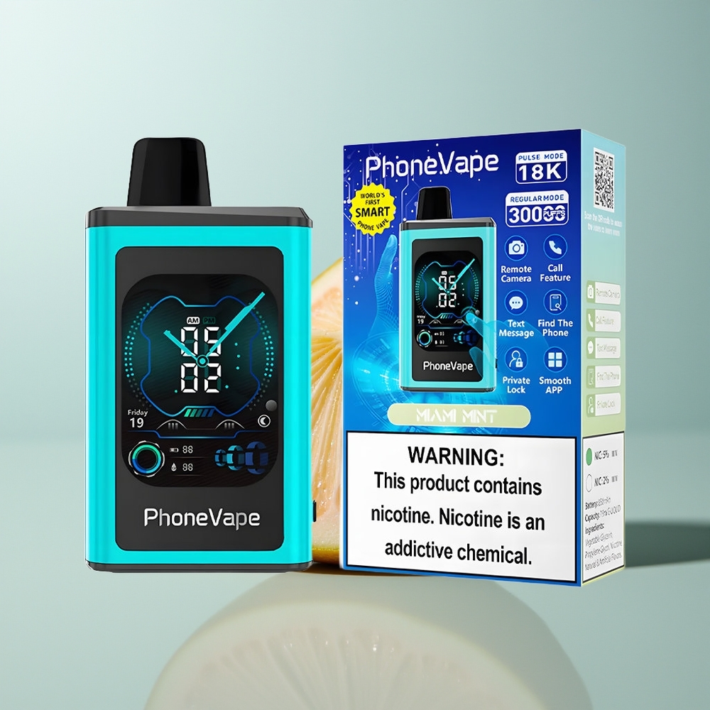 Wholesale Canada JNR PhoneVape 30000 puffs Rechargeable App Controlled Miami Mint