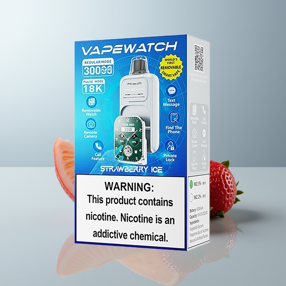 Wholesale Canada JNR VapeWatch 30000 Puffs 1000mAh Dual Mesh Coil Strawberry Ice