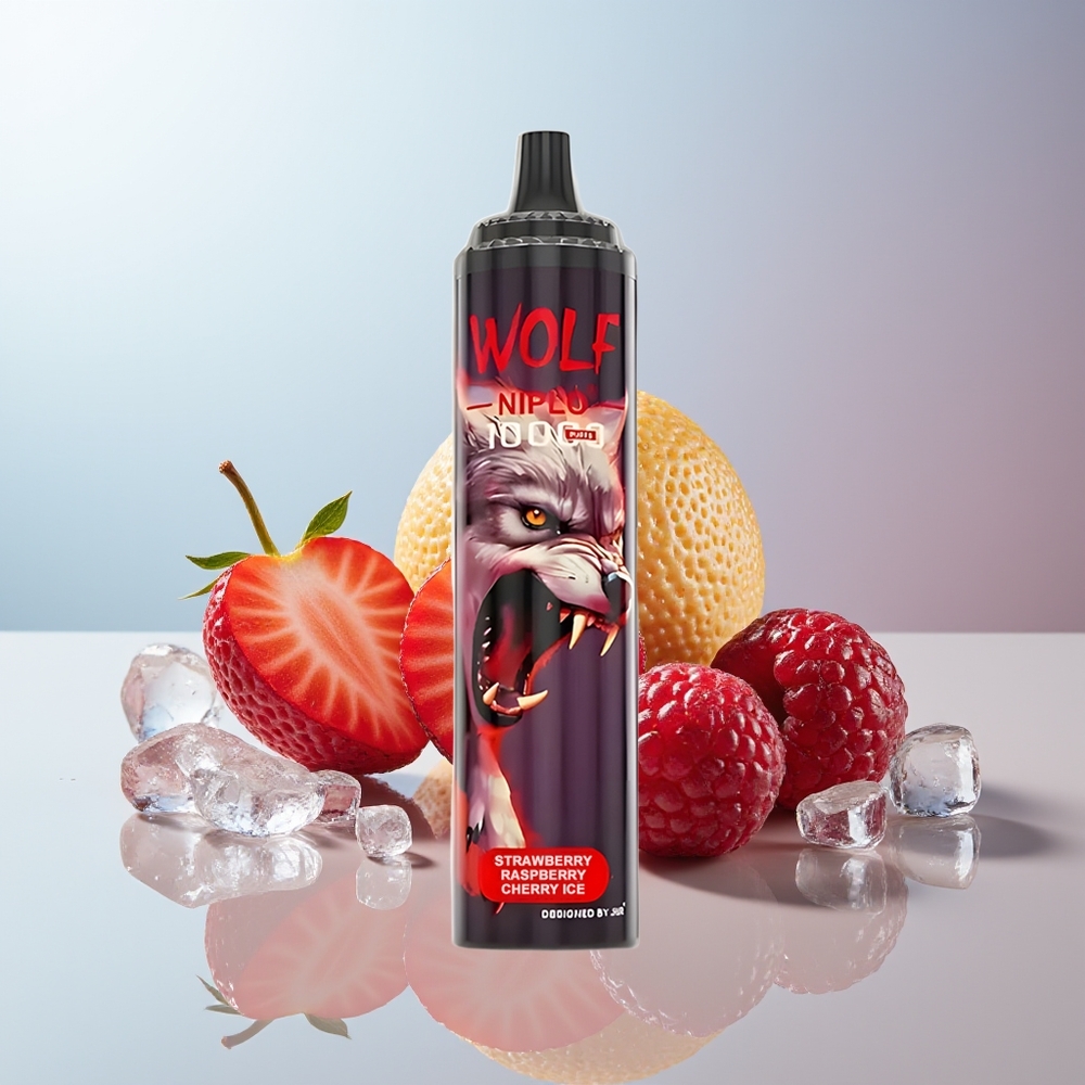 Wholesale Canada JNR Wolf Niplo 10000 Puffs 20ml Strawberry Raspberry Cherry Ice