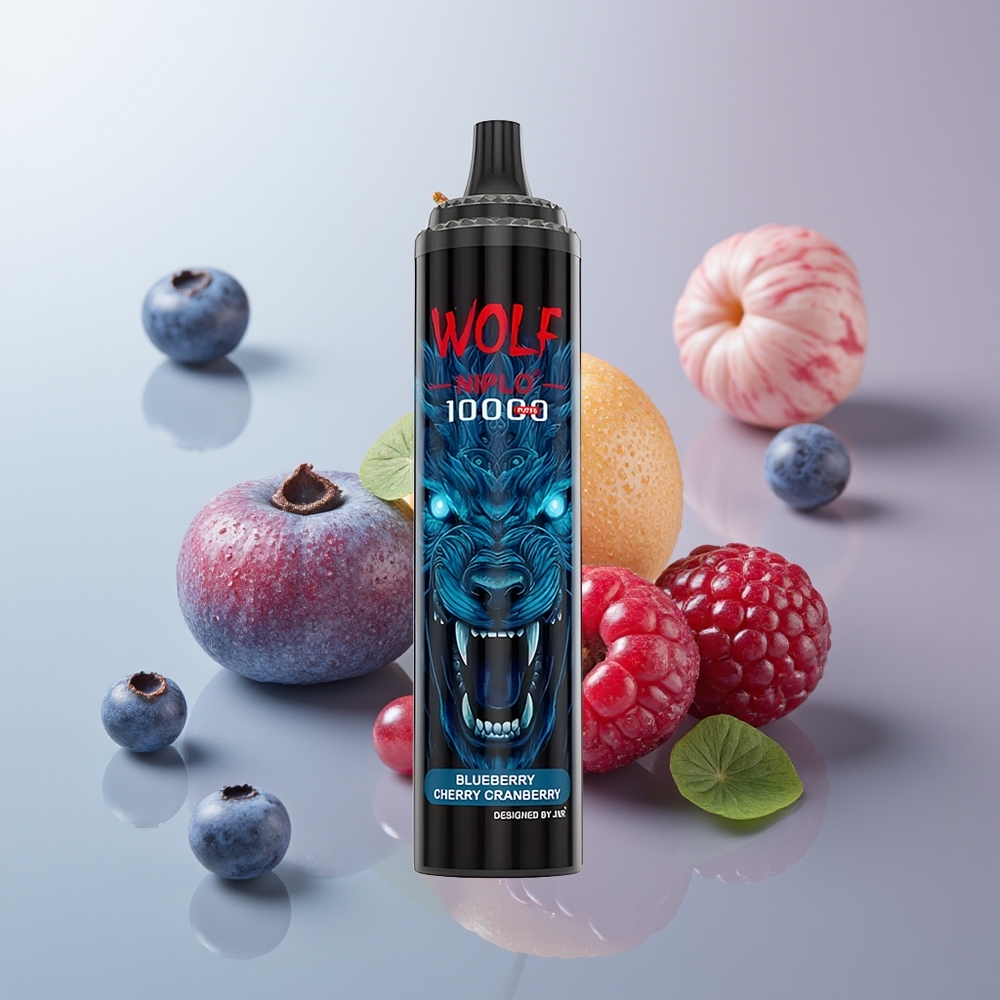 Wholesale Canada JNR Wolf Niplo 10000 Puffs Mesh Coil Blueberry Cherry Cranberry