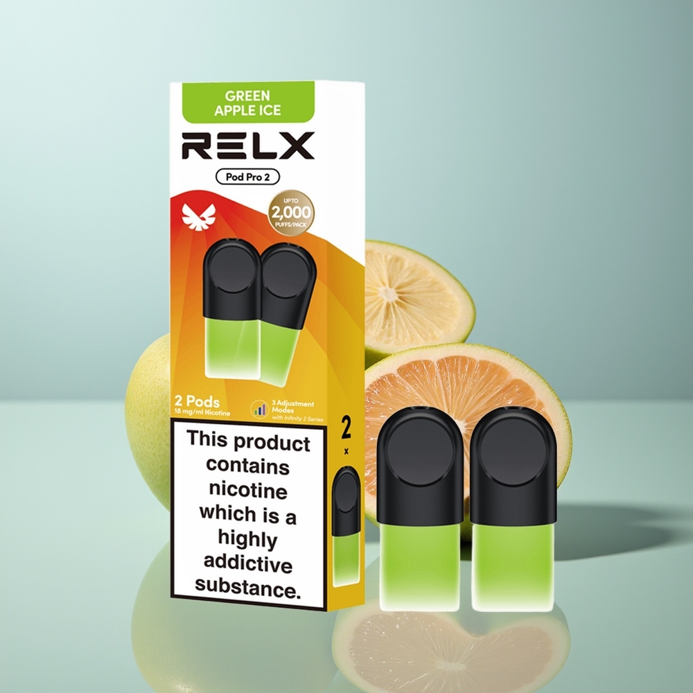 Wholesale Canada RELX Pod Pro 2 600 Puffs 19ml Green Apple Ice
