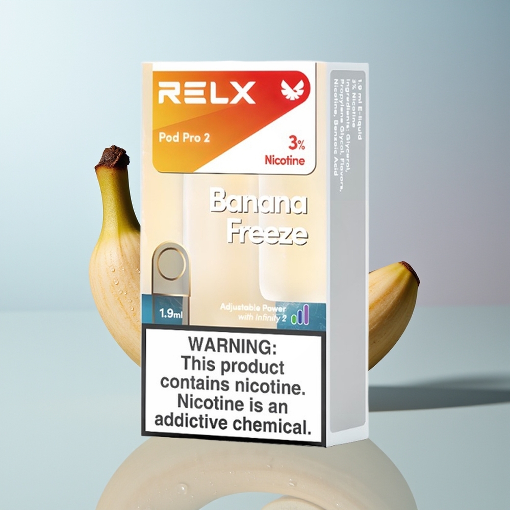 Wholesale Canada RELX Pod Pro 2 600 Puffs 3 Voltage Banana Freeze