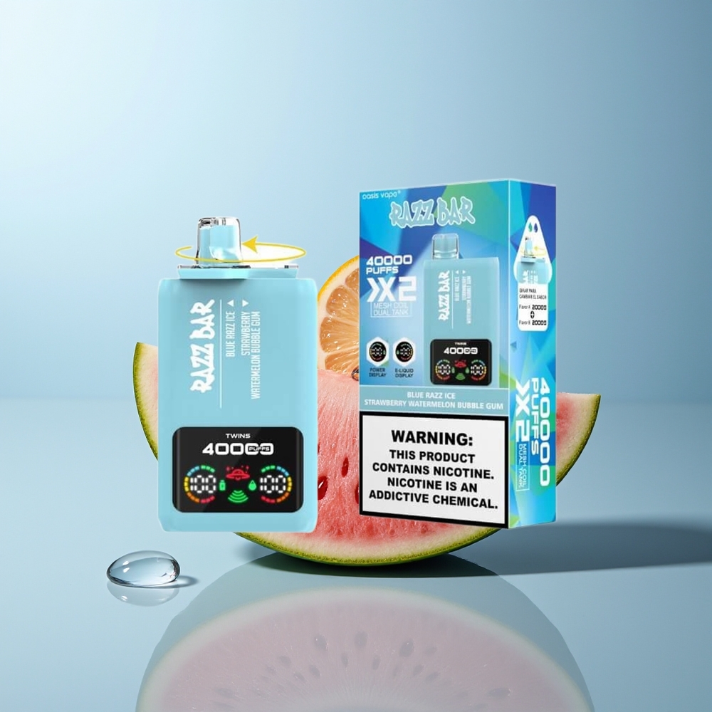Wholesale Canada Razz Bar 40000 Puffs Type-C Port Blue Razz Ice-Strawberry Watermelon Bubble Gum
