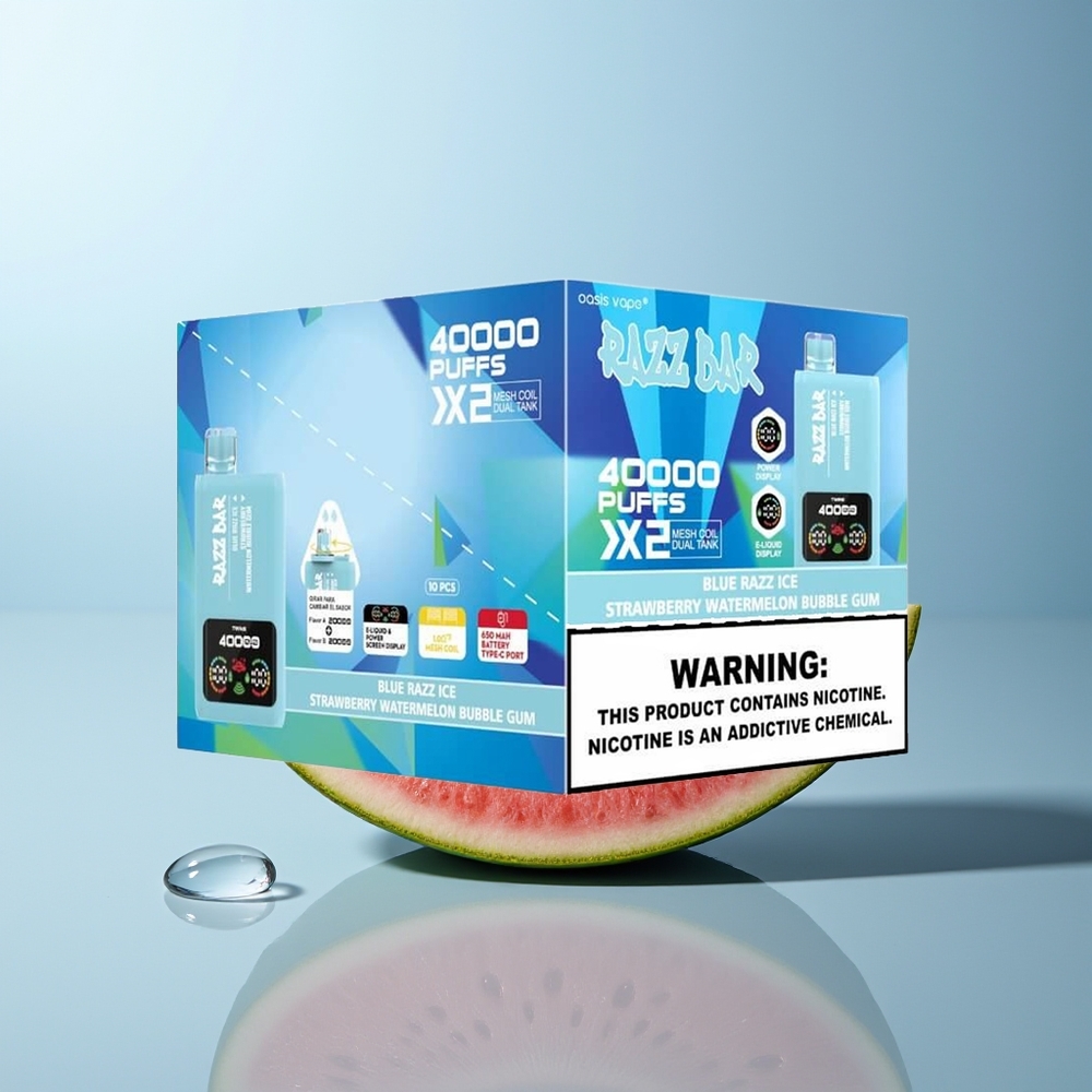 Wholesale Canada Razz Bar 40000 Puffs Type-C Port Blue Razz Ice-Strawberry Watermelon Bubble Gum