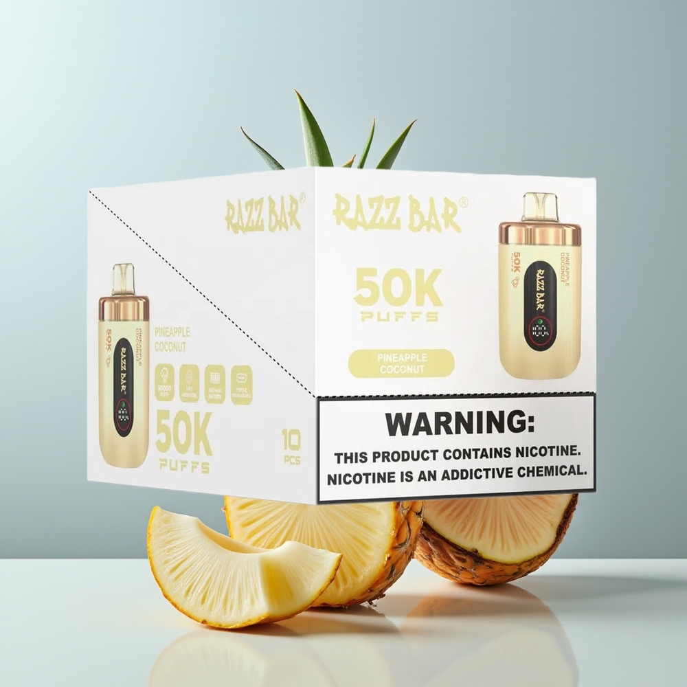 Wholesale Canada Razz Bar 50000 Puffs 2 Nicotine Pineapple Coconut Disposable Vape