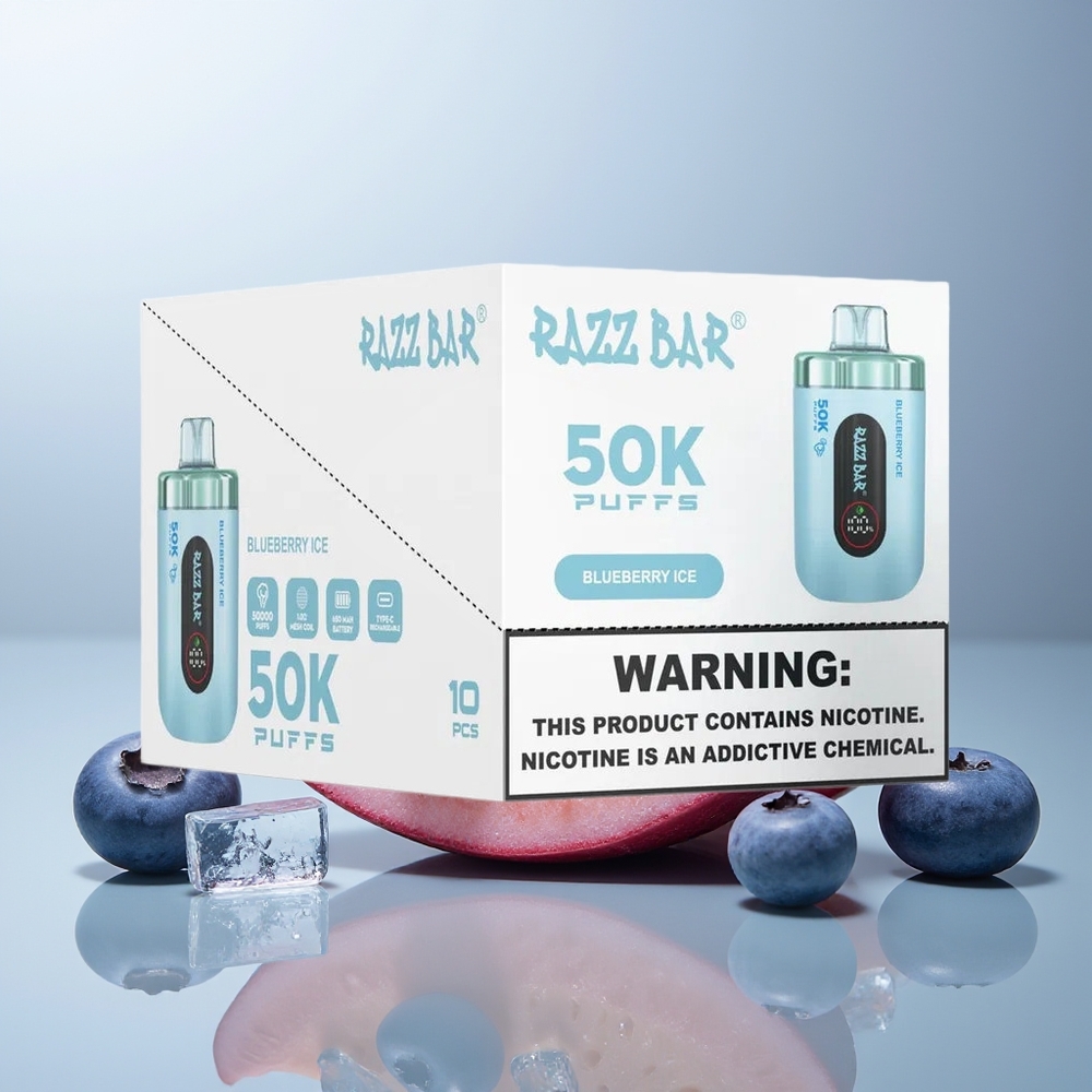 Wholesale Canada Razz Bar 50K Puffs 10 Ohm Mesh Coil Blueberry Ice