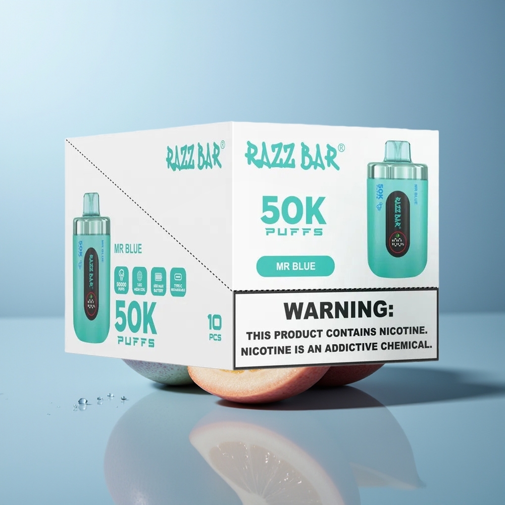 Wholesale Canada Razz Bar 50K Puffs 10 Ohm Mesh Coil Mr Blue