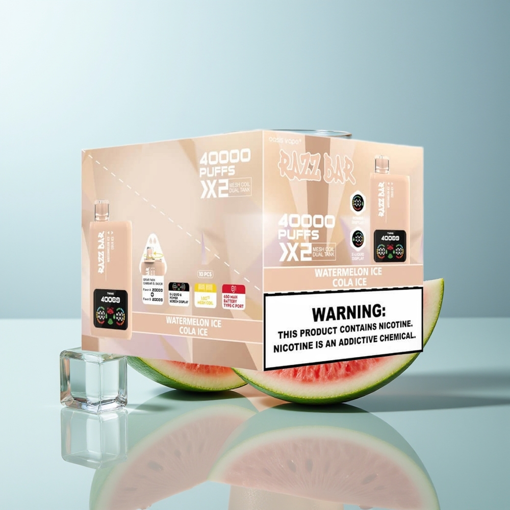 Wholesale Canada Razz Bar Disposable Vape 40000 Puffs 5 Nicotine Type-C Port Watermelon Ice - Cola Ice