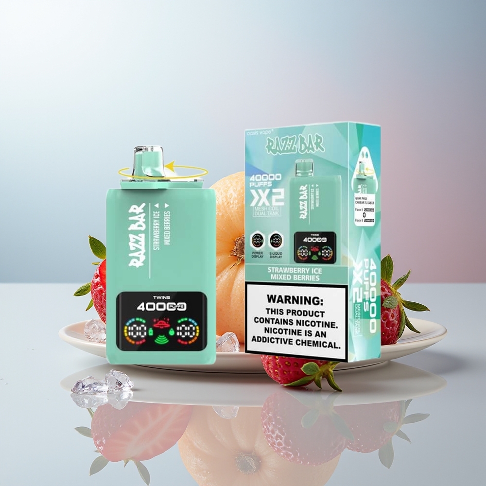 Wholesale Canada Razz Bar Disposable Vape 40000 Puffs Mesh Coil Strawberry Ice - Mixed Berries