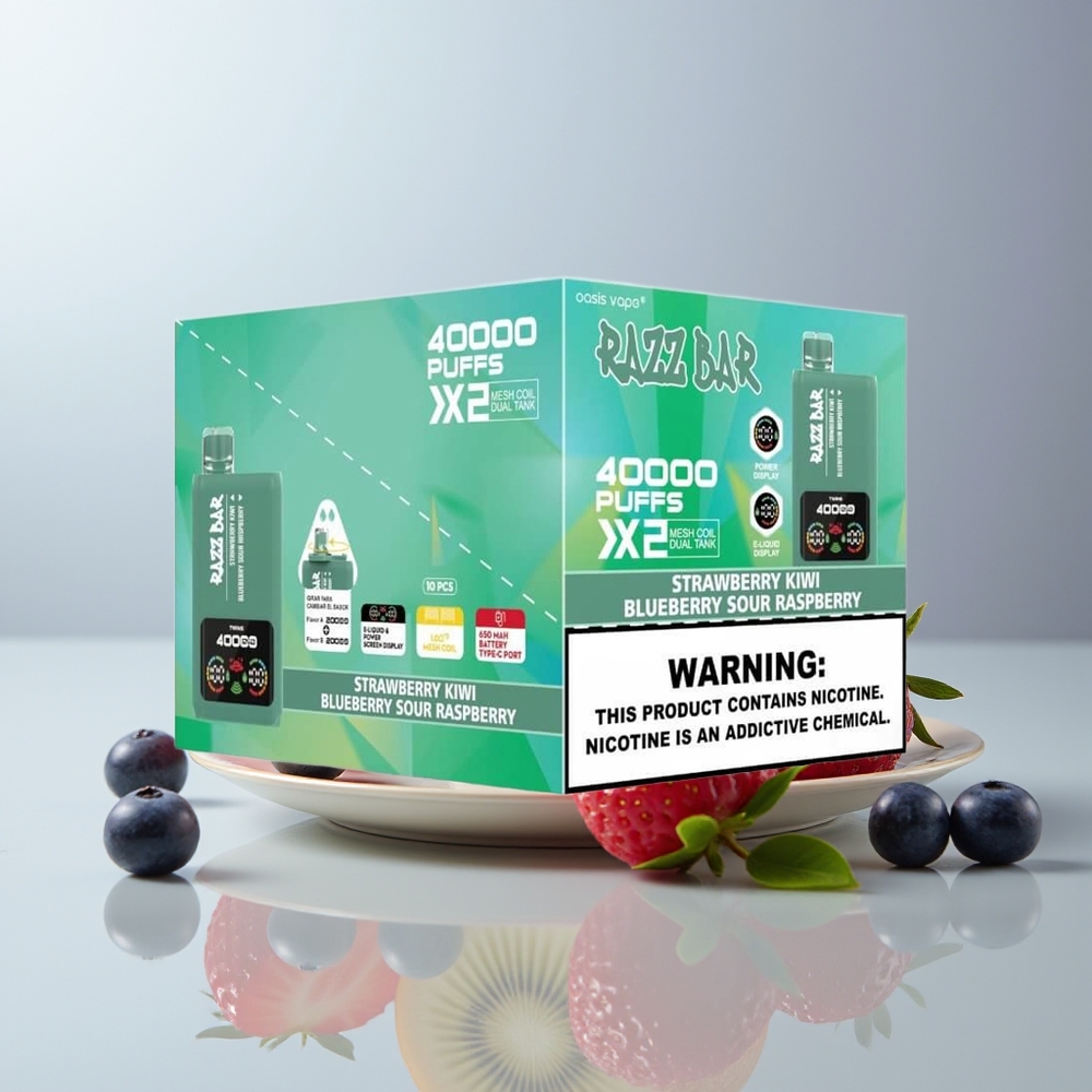 Wholesale Canada Razz Bar Disposable Vape 40000 Puffs Mesh Coil Strawberry Kiwi Blueberry Sour Raspberry