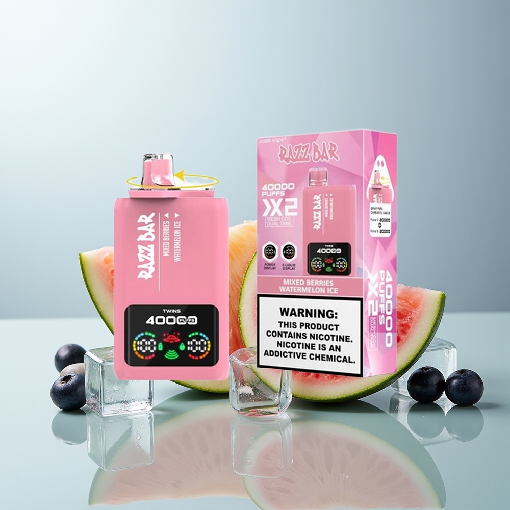 Wholesale Canada Razz Bar Disposable Vape 40000 Puffs Type-C Port Mixed Berries Watermelon Ice
