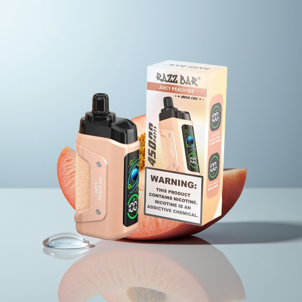 Wholesale Canada Razz Bar Disposable Vape 45000 Puffs Mesh Coil Juicy Peach Ice