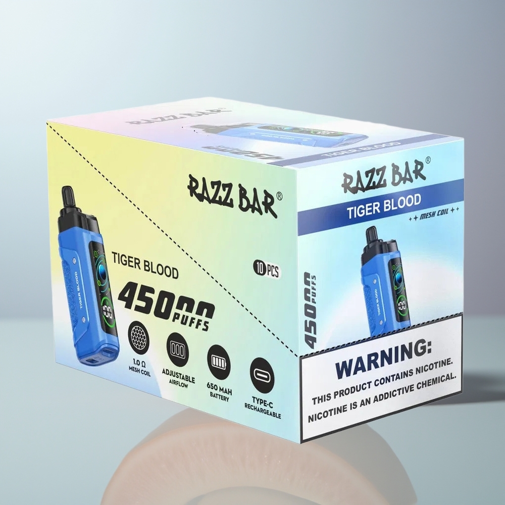 Wholesale Canada Razz Bar Disposable Vape 45000 Puffs Mesh Coil Tiger Blood