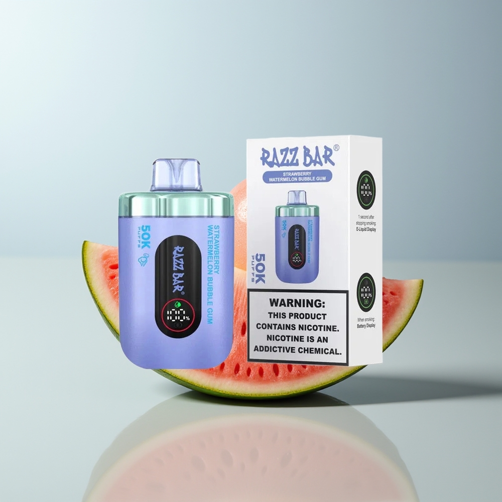 Wholesale Canada Razz Bar Disposable Vape 50K Puffs 2 Nicotine Strawberry Watermelon Bubble Gum
