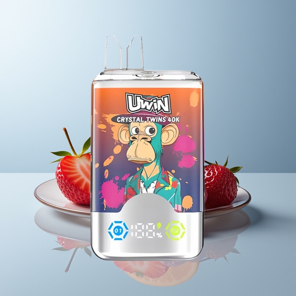 Wholesale Canada Uwin Crystal Twins 40000 Puffs Dual Flavor Disposable Vape Strawberry Raspberry Cherry Mr Blue