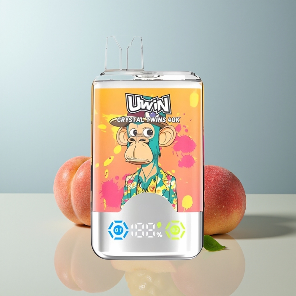 Wholesale Canada Uwin Crystal Twins 40000 Puffs Rechargeable Peach Mango Pineapple Red Bull