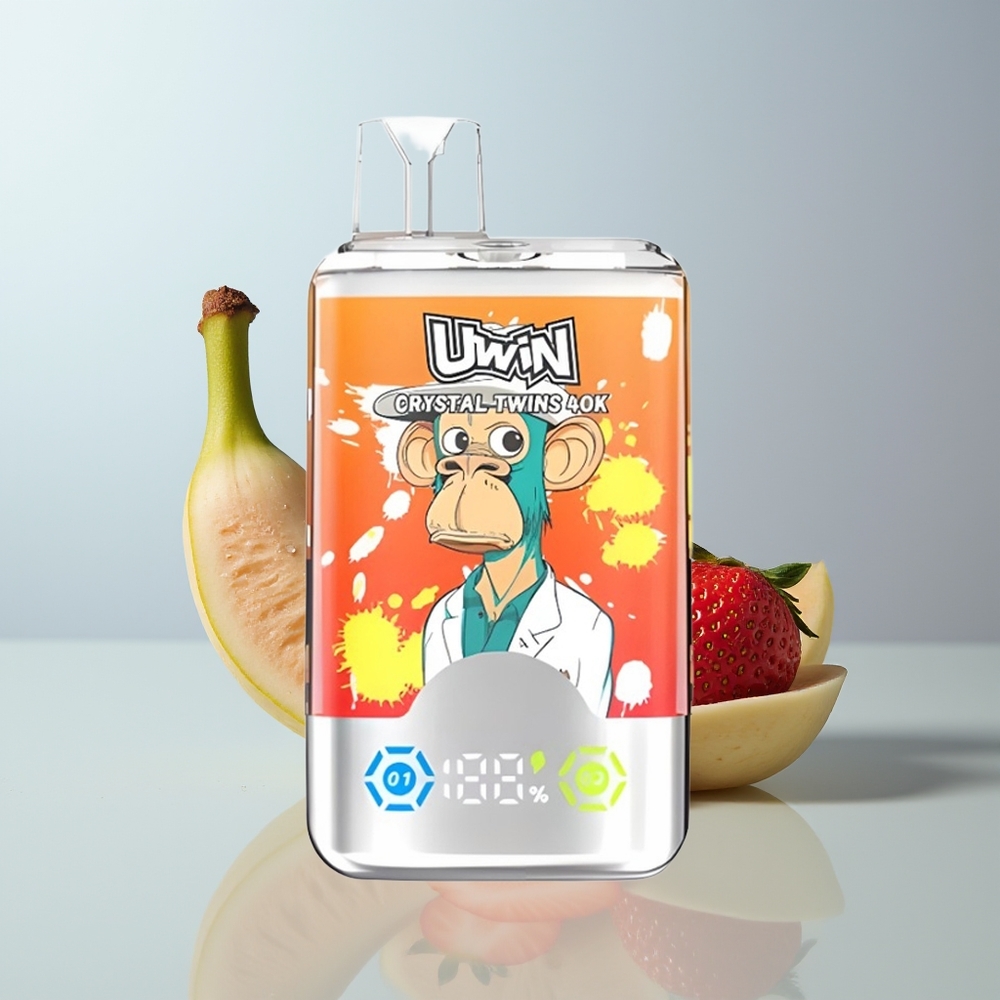 Wholesale Canada Uwin Crystal Twins 40000 Puffs Two Flavors Strawberry Banana Love 66