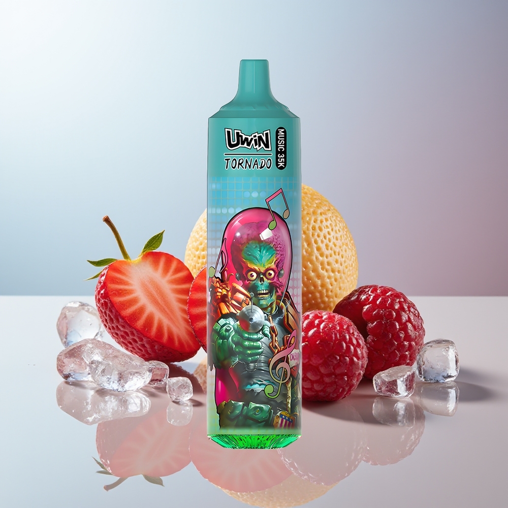 Wholesale Canada Uwin Tornado 35K 600mAh Music Disposable Vape Strawberry Raspberry Cherry Ice