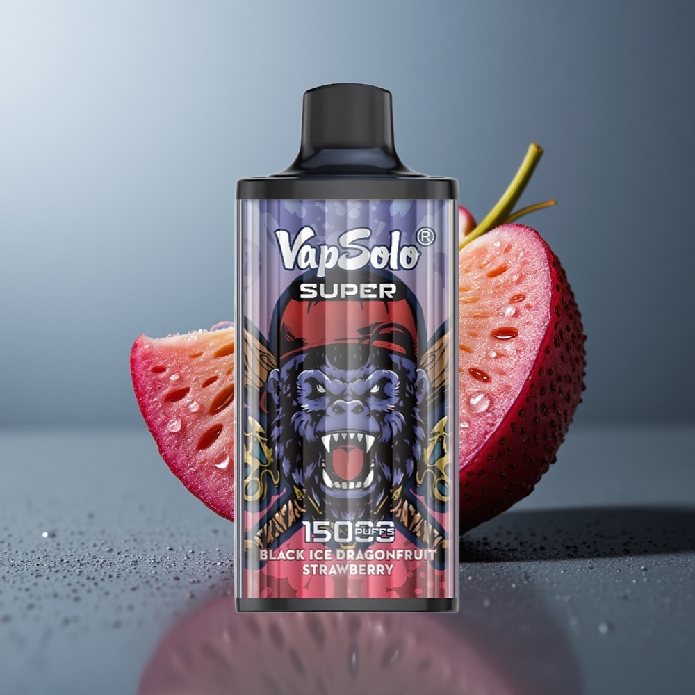 Wholesale Canada VapSolo Super 15000 Puffs 40ml Black Ice Dragonfruit Strawberry